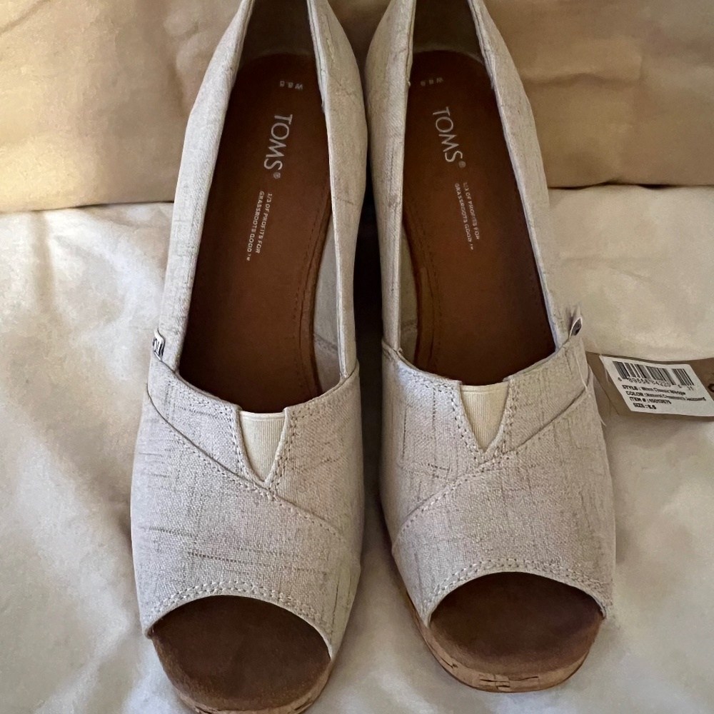 Toms Open Toe Classic Wedge Sandals Women’s Size 8.5